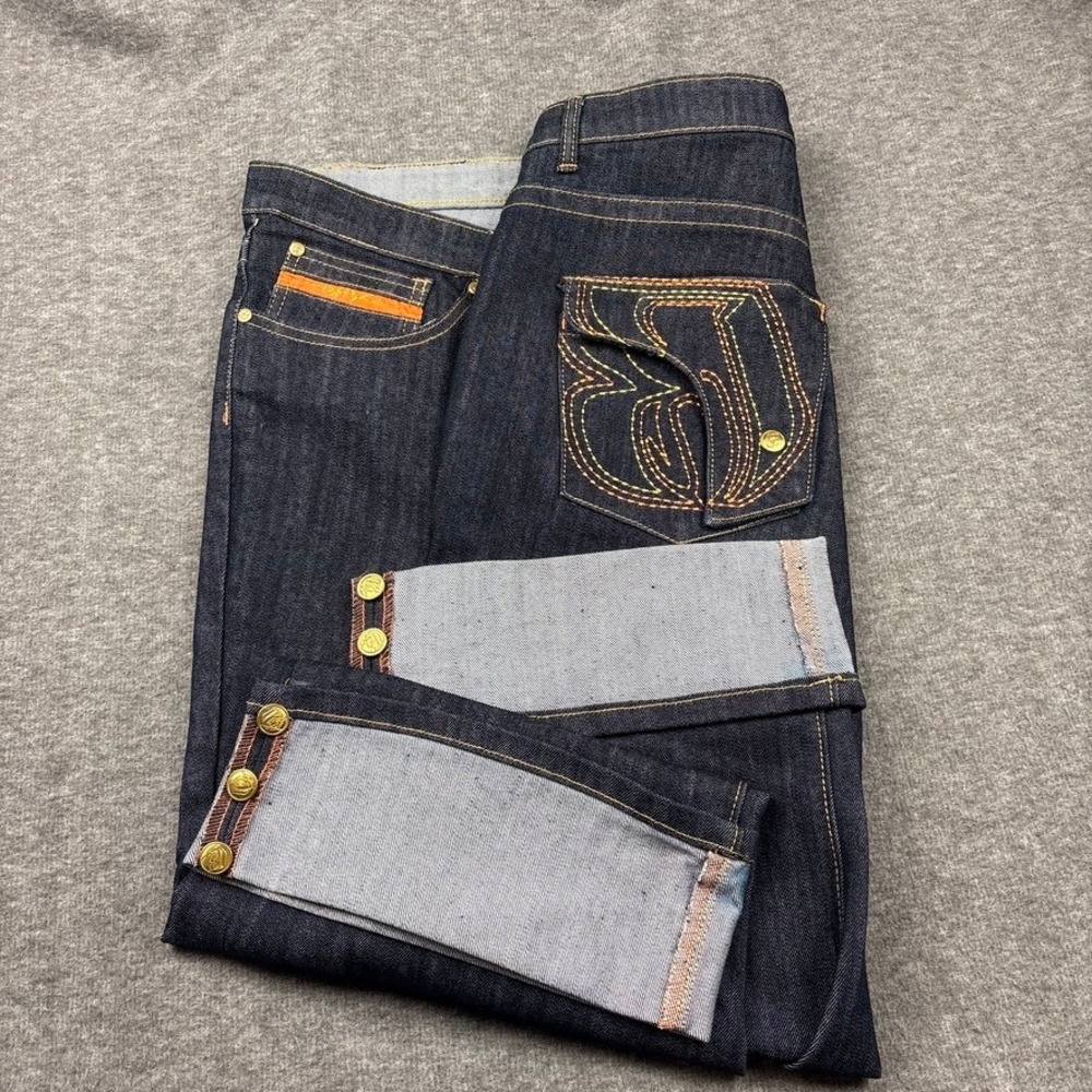 Ruff Ryders Cropped Jeans Women Sz. 24 Short Inseam 18.5 Y2K Hip Hop DMX Style‎